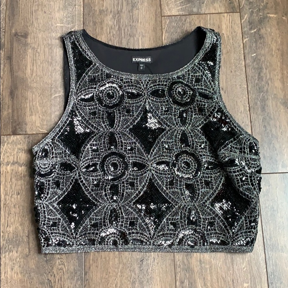 NWT! Never worn Express Sequin Crop Top